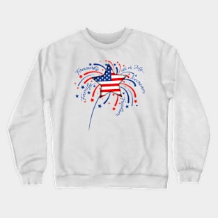 Firework 4th of July Patriotic American Flag Kids Crewneck Sweatshirt